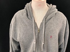 Izod hoodie size 2XL long sleeve mens gray full zip front pocket