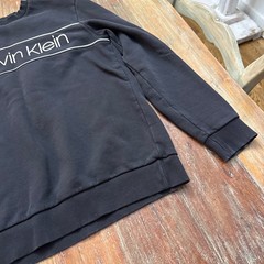 Calvin Klein Black & White Logo Pullover Sweatshirt Small Mens Comfy Cozy