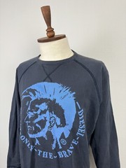 Diesel Blue Big Logo Long Sleeve Comfort Men’s Basic Cotton Sweatshirt Sz M