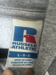 Russell Athletic Men’s Hoodie 1902 Logo Sweatshirt Gray Size Large