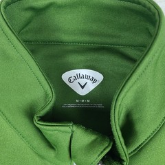Callaway Sweater Mens Medium Green Quarter Zip Performance Tech Golf Side Pocket