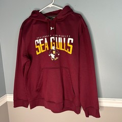 Under Armour Salisbury University Sea Gulls Maroon Hoodie Mens Large Loose Fit