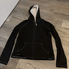 Men’s Black Solid Full Zip Hooded Hoodie Jacket with Pockets, Long Sleeve