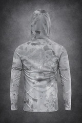 Men Long Sleeve Fishing Hoodie Mask Anti-UV Sun Protection Clothes Fish Shirt