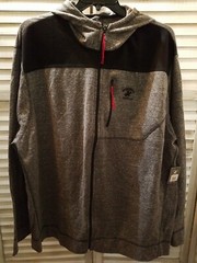 Beverly Hills Polo Club Mens Jacket Size 2XL Grey Black Full Zip Up Front Hoodie