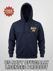 UNITED STATES OF AMERICA NAVY Blue Hoodie / Hooded Sweatshirt – Size L / LARGE