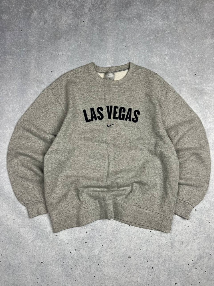 Vintage 90’s Nike Big Center Logo Swoosh Gray Men’s Sweatshirt Size M Y2K Hype