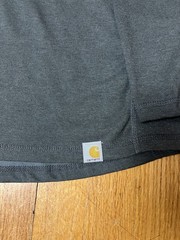 Carhartt Force Gray Relaxed Fit Long Sleeve Logo Men’s Hooded T-Shirt Size XL