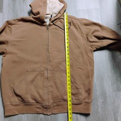 LL Bean Katahdin Iron Works Hoodie Mens Large Brown Sherpa Lined Full Zip Jacket