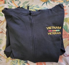 Vietnam veteran embroidered full zip hoodie (black)