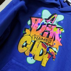 Kid Cudi Hoodie Mens Large Blue A Kid Named Cudi Music Rap Hip Hop Grafiti