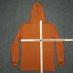 Burlebo Hoodie Men Small Orange Rust Pullover Hooded Performance Hiking Outdoors