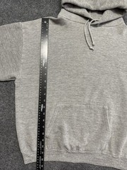 Vintage 80s Sportswear Hoodie Gray Tri Blend Rayon Sweatshirt Made in USA L
