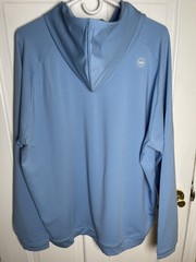 Peter Millar Men’s Pine Sugar Stripe Performance Hoodie Blue Etide XL NWT $150