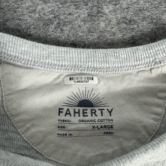 Faherty Organic Cotton Sweatshirt Crewneck Mens XL Gray Long Sleeve Basic Knit