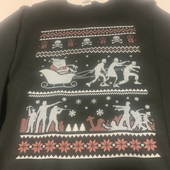 AMC The Walking Dead Ugly Christmas Black Sweatshirt 2XL Zombies Sleigh