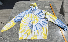Unbranded 2000s Hip Hop Tie-Dye Hoodie Cotton Medium Yellow Blue