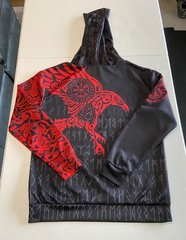 Viking Armor Raven Hoodie Mens Large Polyester/spandex Blend