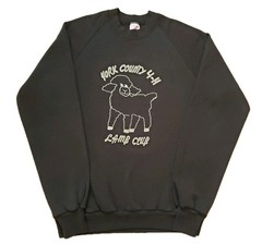Vintage 80s York County Lamb Club Sz Large USA Made Mens Black Sweatshirt 4H