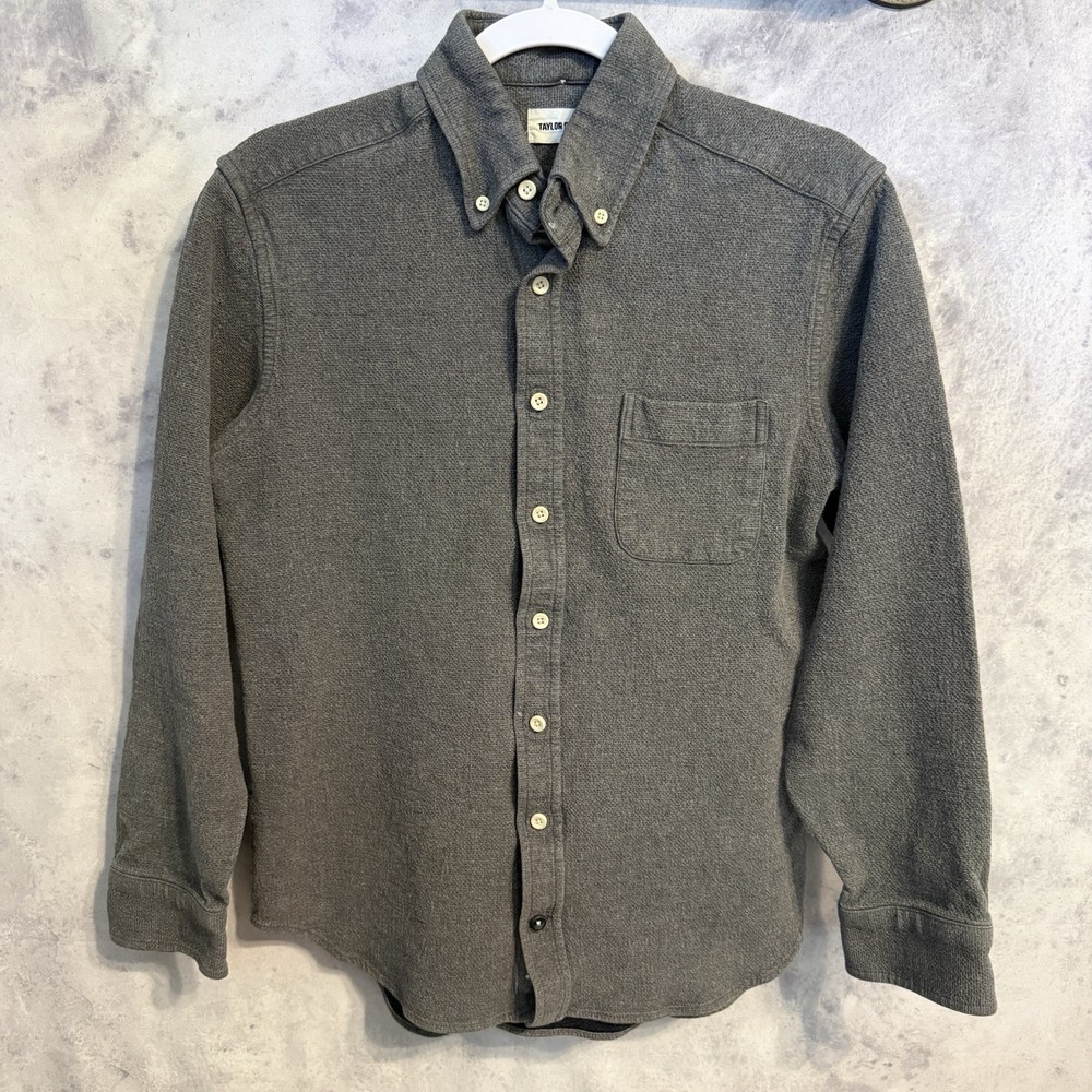 Taylor Stitch Button Down Shirt Mens Size 40 Gray Long Sleeve Organic Cotton