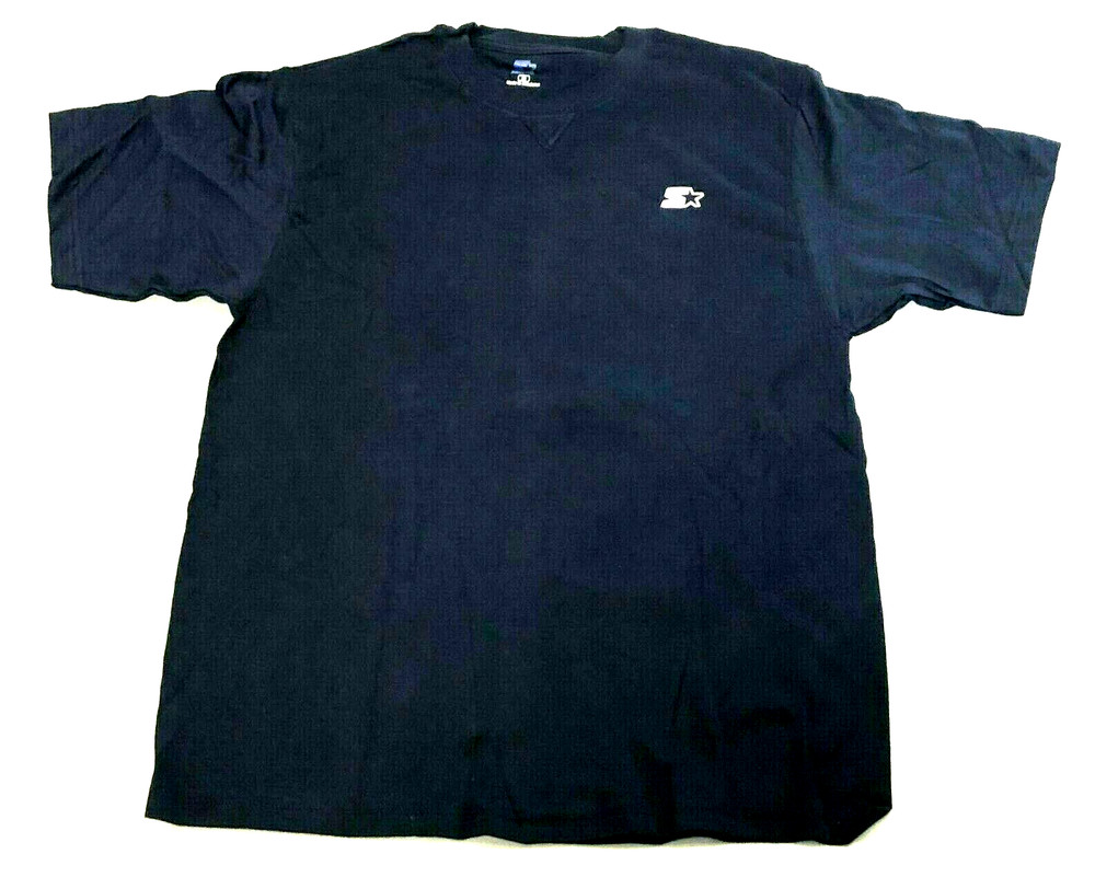 New Starter Mens Solid Navy T-shirt – Size Medium – 100% Cotton – Soft
