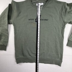 Yes Theory Seek Discomfort Pull Over Olive Green Mens Size Small Crew neck