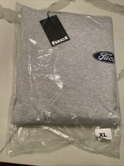 FUCT Extra Large Ford Oval Parody Embroidered Logo Pullover Hoodie Gray XL Grey