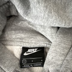Nike Gray Fleece Pullover Hoodie Men’s L Regular, Logo, Drawstring, Pockets