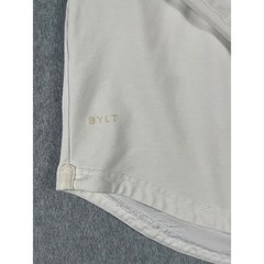 BYLT Premium Basics Drop Cut Hooded Henley Mens Large Gray Lux Long Sleeve Shirt