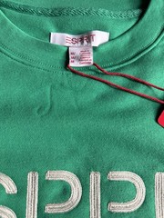 Esprit Men’s Green Logo Crew Neck Pullover Sweatshirt, Solid, Size M