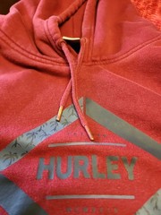 Hurley Men’s Fleece Pullover Hoodie Size Large Deep Red
