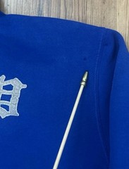 Ralph Lauren Polo Hoodie Sapphire Mens 2XB Felt P Patch 1/4 Quarter Zip Blue 2XL