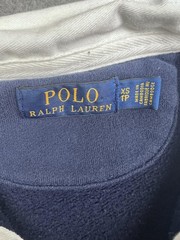 Polo Ralph Lauren Sweatshirt Mens XS Blue Rugby Pullover Kangaroo Pocket Pony