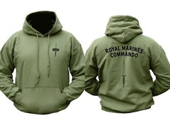 Royal Marines Commando Hoodie Olive Green Hooded Top