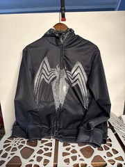 Unbranded Venom Hoodie Black Small Unisex Full Zip Spider Logo Chest Back