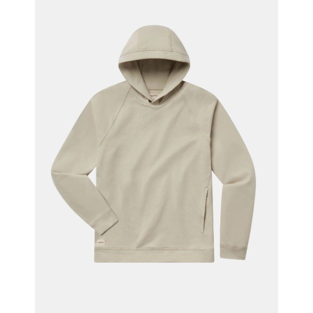 Mantra Essential Hoodie Men M Tan Pima Cotton Tencel Raglan Sleeve Pullover Soft