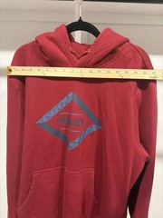 Hurley Mens Sz L Red Maroon Hoodie Sweatshirt Fleece Pullover Surf Y2K Graphic
