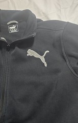 Puma Black Fleece Full Zip Collared Sweatshirt Jacket w/ Pockets Logo 2XL