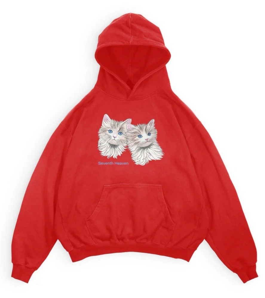 Seventh Heaven CAT Sweatshirt Hoodie Mens M Fashion Designer John Ross