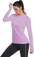 SPF 50 Women Sun Protection Shirt UV Long Sleeve Hiking Top Quick Dry Outdoor To
