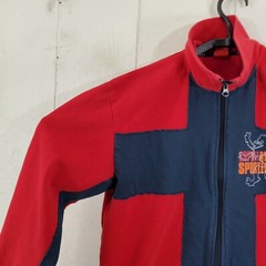 Esprit Sweatshirt Mens Medium Red Mock Neck Full Zip Long Sleeve Graphic Casual