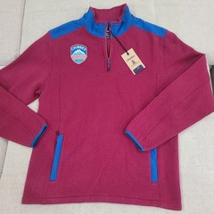 NEW Chubbies 1/4 Zip Pullover Mens Sz L Quilted Sweatshirt Deep Red Weekender