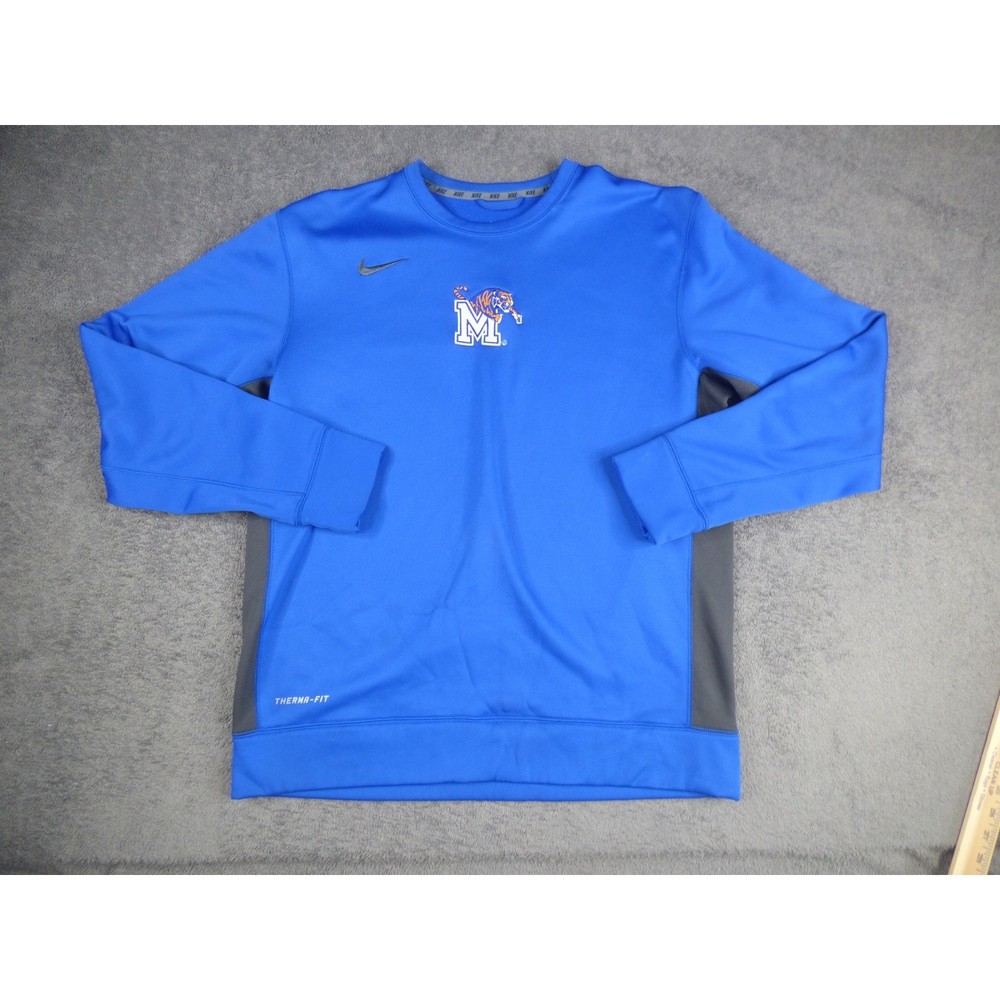 Nike Therma-FIT Memphis Tigers Crewneck Sweatshirt Mens Large Blue Pullover