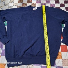 VTG Bassett Walker Plain Blank Blue Sweatshirt Size XLT Large X-Tall Lightweight