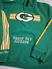 Mitchell & Ness Green Bay Packers Hoodie Sz 2XL Green Heavyweight NFL Walking