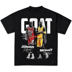 Goat MJ And Kb Bryant Casual Graphic Print Short Sleeve Crew Neck T-Shirt
