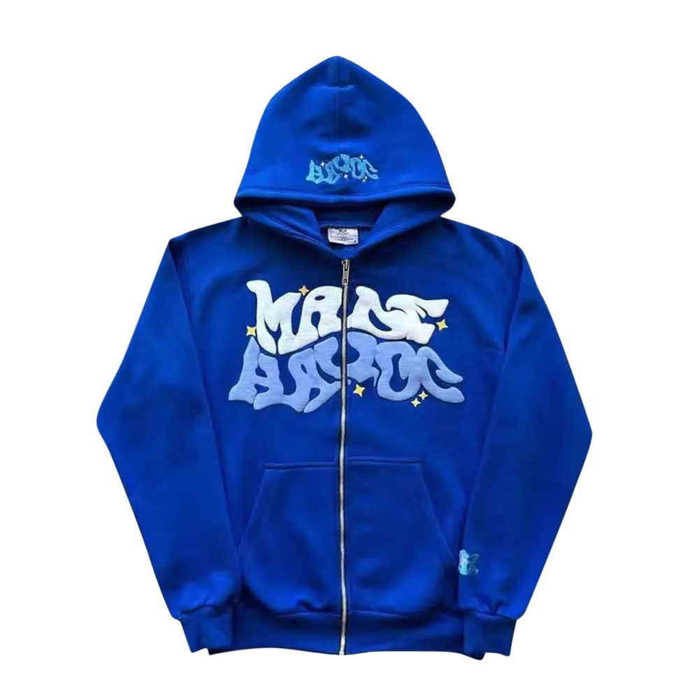 2025 Hoodie Puff Print Hoodie Graphic Zip Up Hoodies Hip Hop Streetwear