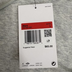 Nike Jordan Gray Sleeveless Hoodie Sz Large Fleece Dri-FIT NEW IM7762-050