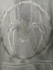 Marvel SpiderMan Hoodie Sweatshirt Gray Embroidered Logo NWT Men’s Size XS