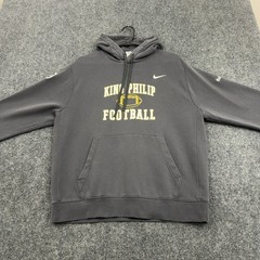 King Philip Football Nike Hoodie Mens L Grey Cotton Fleece Pullover Sports Style